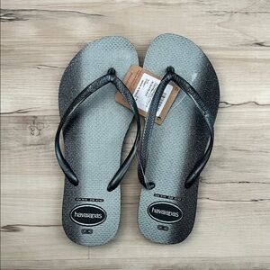 Havaianas Gradient Black and Gray Flip Flops